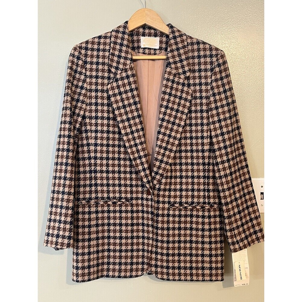 Pendleton VTG Virgin Wool Plaid Blazer Women Made In USA 10 NWT